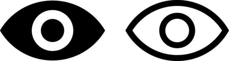 eye icon set. View and Eye icons. See symbol. Eyesight symbol. Show password vector