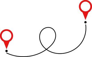 Route icon. representing geographic points. Distance location icon. pin icons. position symbol. Map sign. navigation and mapping purposes vector
