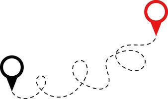 Route icon. representing geographic points. Distance location icon. pin icons. position symbol. Map signs. navigation and mapping purposes vector