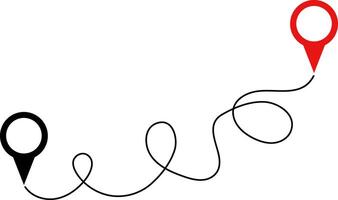 Route icon. Distance location icon. pin icons. position symbols. Map sign vector