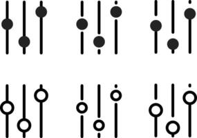 Settings sliders icon. Equalizer control icons. adjustments and settings. cog gear or filter symbol. Audio sliders sign. sound recording equipment vector