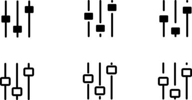 Settings sliders icon. control panel slide icons. cog gear or filter icons. Custom filter button. Adjustment settings slider symbol vector