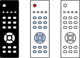 remote control icons. technology concept. Using tv remote control. Media Player Icons. television industry. Tv keypad business concept vector