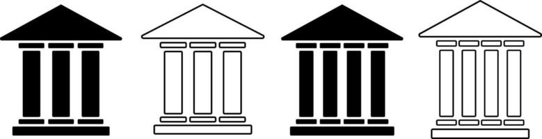 Building icon. Building with columns. Historic building. online banking service. government institution. university or hospital icons vector