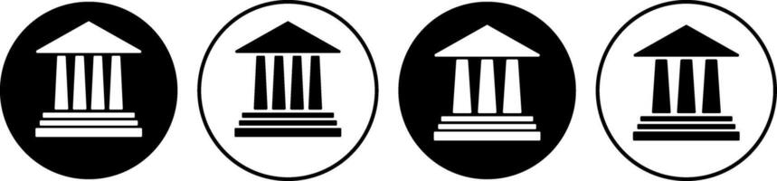 bank icon. building with columns and a triangular roof. Courthouse architecture sign. representing a bank house. government institution. medical hospital icons vector