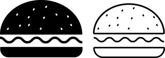Burger icon set. cheese burger Symbols. featuring bread. hamburger sign. unhealthy fast food symbol. Representing Poor Dietary Choices and Health Risks vector