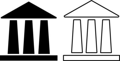 Building icon. Building with columns. Historic building. online banking service. government institution. university and hospital icon vector