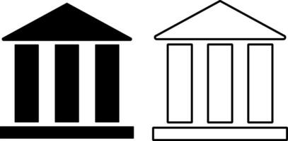 bank icon. building with columns and a triangular roof. Courthouse architecture sign. representing a bank house. government institution. medical hospital vector