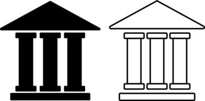 Building icon. Building with columns. Historic building. online banking service. government institution. university and hospital vector