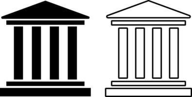 bank icon. building with columns and a triangular roof. Courthouse architecture signs. representing a bank house. government institution. medical hospital icons vector