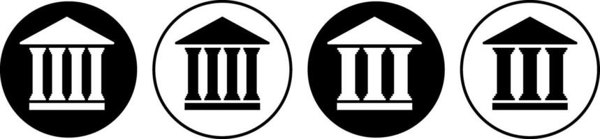 Building icon. Building with columns. Historic building. online banking service. government institution. university and hospital icons vector