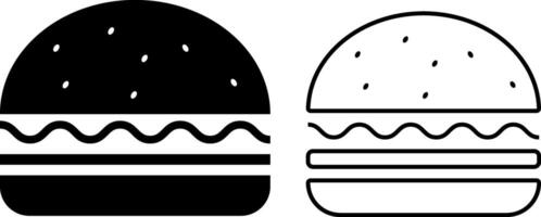 Burger icon set. cheese burger Symbol. featuring bread. hamburger sign. unhealthy fast food symbol. Representing Poor Dietary Choices and Health Risk vector