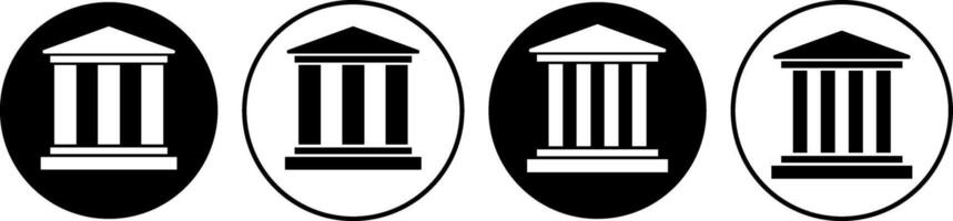 bank icon. building with columns and a triangular roof. Courthouse architecture sign. representing a bank house. government institution vector