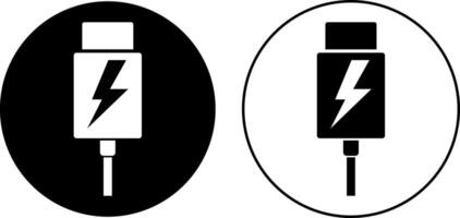 usb charging icon. battery charge indicators. USB connection icon. portable information device. wireless electric charger vector