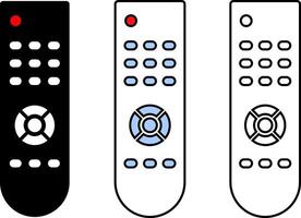 remote control icon set. technology concept. Using tv remote control. Media Player Icons. television industry. Tv keypad business concept vector