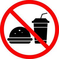 no food icon. do not drink symbol. Prohibition of eating and drinking. prohibited signs. Junk food not allowed inside vector