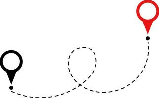 Route icon. representing geographic points. Distance location icon. pin icons. position symbols. Map sign. navigation and mapping purposes vector