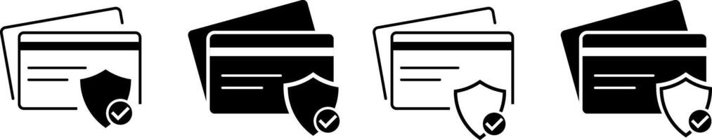 secure payment icon with shield. Fraud detection. transaction security. check mark bank wallet successful transaction money transfer. Credit card and secure vector