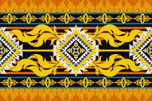Seamless Thai patterns made from geometric shapes decorate fabrics and carpets. vector