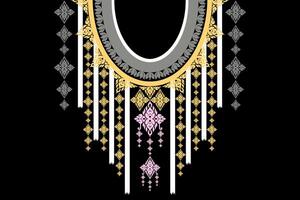 The design of the native embroidery is made from geometric shapes used to create a collar design. vector