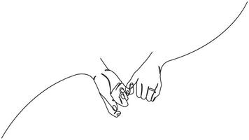 Minimalist pinky promise illustration symbolizing commitment and affection vector