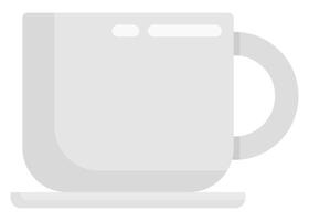 Flat icon of gray mug on a white background. vector