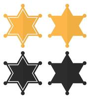 Sheriff badge icons set isolated on white background. vector