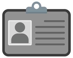 Identification card icon isolated on white background. vector