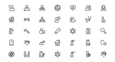 Flu and Virus Icon Bundle Collection for Health and Wellness Projects. Featuring Key Medical Symbols for Preventative Measures and Virus Awareness. vector