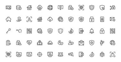 Modern Security Icon Set Pack Illustration. Featuring Essential Protection, Shield, and Lock Icons for Secure and Professional Design Projects. vector