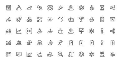 Professional Productivity Icon Set Pack Illustration. The Most Useful Icons for Time Management, Task Tracking, and Workplace Organization. vector