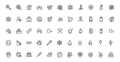 Flu and Virus Icon Set Bundle Pack for Health and Wellness Projects. Featuring Key Medical Symbols for Preventative Measures and Virus Awareness. vector