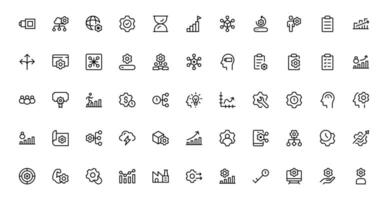 Professional Productivity Icon Bundle Collection Illustration. The Most Useful Icons for Time Management, Task Tracking, and Workplace Organization. vector