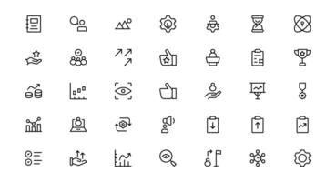Professional Productivity Icon Set Package Design Illustration. The Most Useful Icons for Time Management, Task Tracking, and Workplace Organization. vector