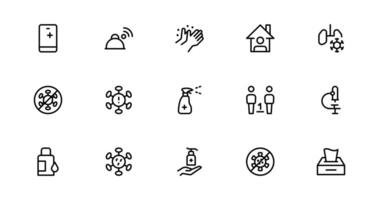 Flu and Virus Icon Package for Health and Wellness Projects. Featuring Key Medical Symbols for Preventative Measures and Virus Awareness. vector