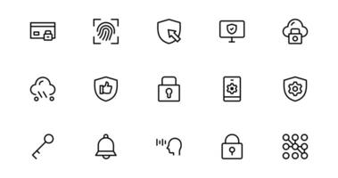 Modern Security Icon Design Illustration. Featuring Essential Protection, Shield, and Lock Icons for Secure and Professional Design Projects. vector