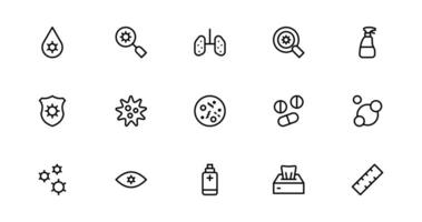 Flu and Virus Icon Design for Health and Wellness Projects. Featuring Key Medical Symbols for Preventative Measures and Virus Awareness. vector