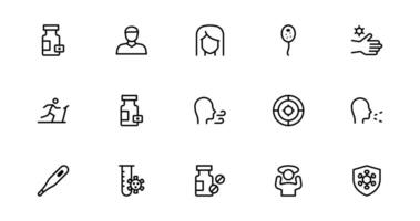 Flu and Virus Icon Set Bundle for Health and Wellness Projects. Featuring Key Medical Symbols for Preventative Measures and Virus Awareness. vector