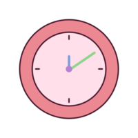 illustration of a wall clock icon showing time with hour and minute hands on a circular dial as a business symbol png