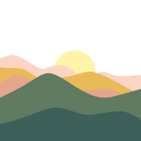 cute and aesthetic boho illustration with mountain png