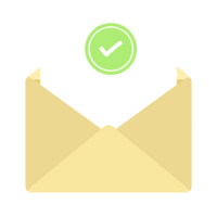 a open Envelope or mail with success icon notification png