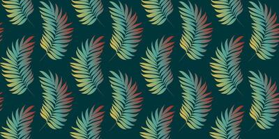 Seamless pattern with tropical gradient palm leaves vector
