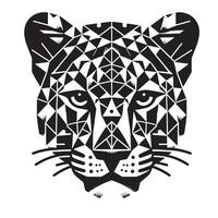 Geometric Leopard Head Logo Design vector