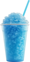Blue ice cream in a cup with a straw png