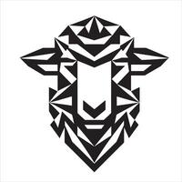 Abstract Geometric Sheep Face Design vector