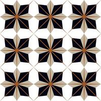 Geometric Starburst Tile Pattern in Black and Gold vector