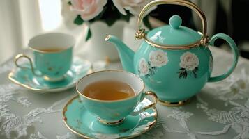 Tea, teapot, cup, cup, teacup, teapot, photo