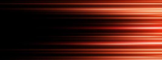 Red neon light streaks and laser lines on black background. Futuristic motion effect with speed, energy, and tech aesthetics. Dynamic abstract with glow, flare, and urban innovation vibe. vector