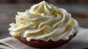 Whipped cream tart with a chocolate crust. photo