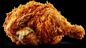Crispy fried chicken leg with delicious coating. photo